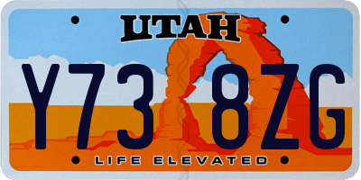 UT license plate Y738ZG