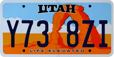 UT license plate Y738ZI