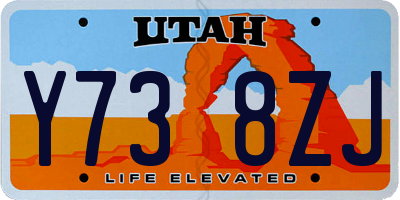 UT license plate Y738ZJ