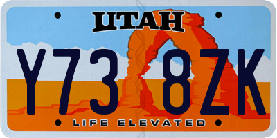 UT license plate Y738ZK