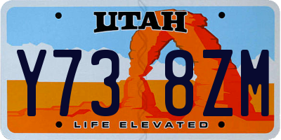 UT license plate Y738ZM