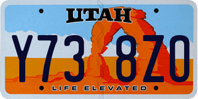 UT license plate Y738ZO