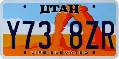 UT license plate Y738ZR