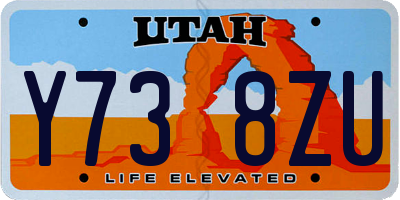 UT license plate Y738ZU