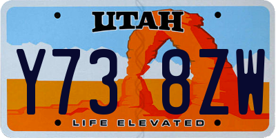 UT license plate Y738ZW
