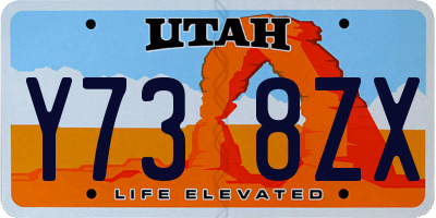 UT license plate Y738ZX