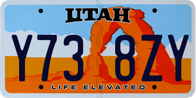 UT license plate Y738ZY