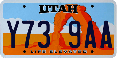 UT license plate Y739AA