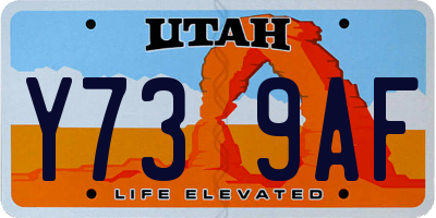 UT license plate Y739AF