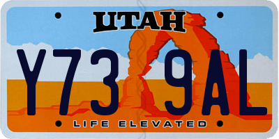 UT license plate Y739AL