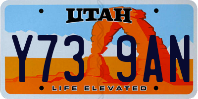 UT license plate Y739AN