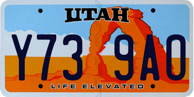 UT license plate Y739AO