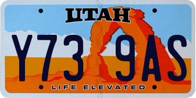 UT license plate Y739AS