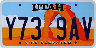 UT license plate Y739AV