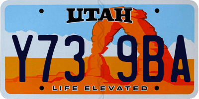 UT license plate Y739BA