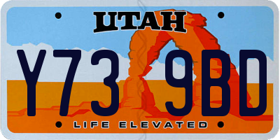 UT license plate Y739BD