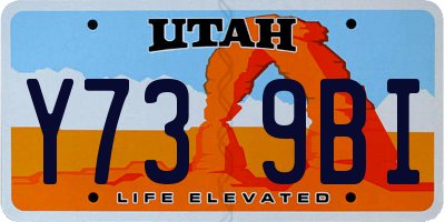 UT license plate Y739BI
