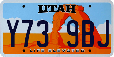 UT license plate Y739BJ