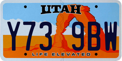UT license plate Y739BW