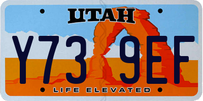 UT license plate Y739EF