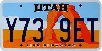 UT license plate Y739ET