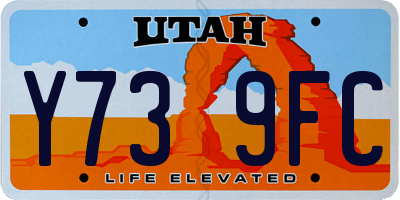 UT license plate Y739FC