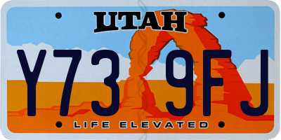 UT license plate Y739FJ