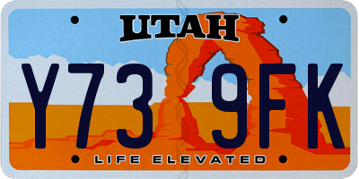 UT license plate Y739FK