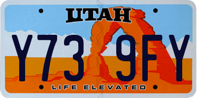 UT license plate Y739FY