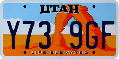 UT license plate Y739GF