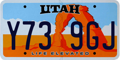 UT license plate Y739GJ