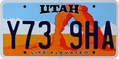 UT license plate Y739HA
