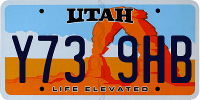 UT license plate Y739HB