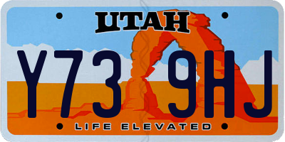 UT license plate Y739HJ