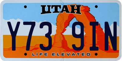 UT license plate Y739IN