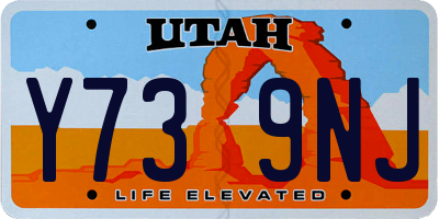 UT license plate Y739NJ