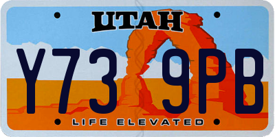 UT license plate Y739PB