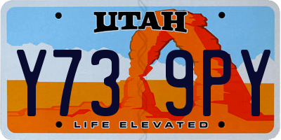 UT license plate Y739PY