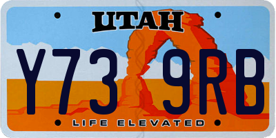 UT license plate Y739RB