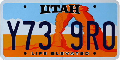 UT license plate Y739RO