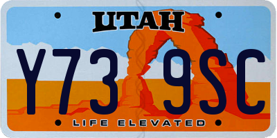 UT license plate Y739SC