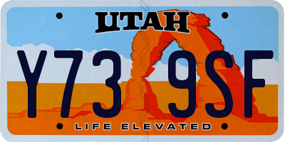 UT license plate Y739SF