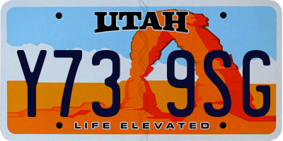 UT license plate Y739SG