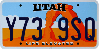 UT license plate Y739SQ