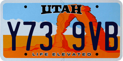 UT license plate Y739VB