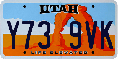 UT license plate Y739VK
