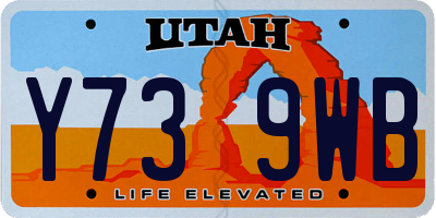 UT license plate Y739WB