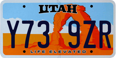 UT license plate Y739ZR