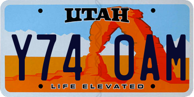 UT license plate Y740AM