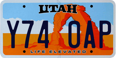 UT license plate Y740AP